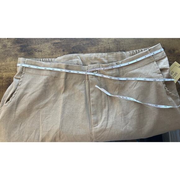 Selene Sport Womens XL Tan Beige Blouse/Pant Set Linen Blend Office Wear New - Picture 7 of 8